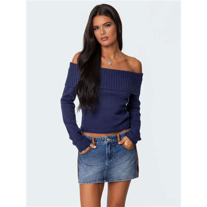 Off%20the%20Shoulder%20Sweater%20for%20Women%202025%20Fall%20Fashion%20Cute%20Long%20Sleeve%20Tops%20Winter%20Ribbed%20Pullover%20Knit%20Outfits%20Dark%20Blue%20S%20-%20Image%207