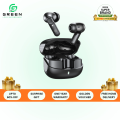 Green Airbeat-520 Dual Mic ENC Earbuds | Modern  Sleek Design With Textured Lines For Premium Feel | 30 Hours Of Playtime | IPX4 Rated |  Dual Mic | 6 Hours Of Single Playtime | 13mm Driver | Type-c Charging | Wireless Version 5.4 | 6 Months Warranty. 