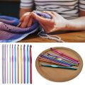 100Pcs Crochet Hook with Yarn Knit Gauge DIY Tools Kit Blue. 
