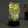 NEW 【Innovative design】Owl Shape 3D Lamp LED Night Light 7 Colors Changing Desk Table Lamp Halloween Present Gift Decor. 