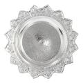 24 Cm. Thai Sliver Coated Aluminium Traditional Tray With Pedestal For Worship  L124 (Tika Thali). 