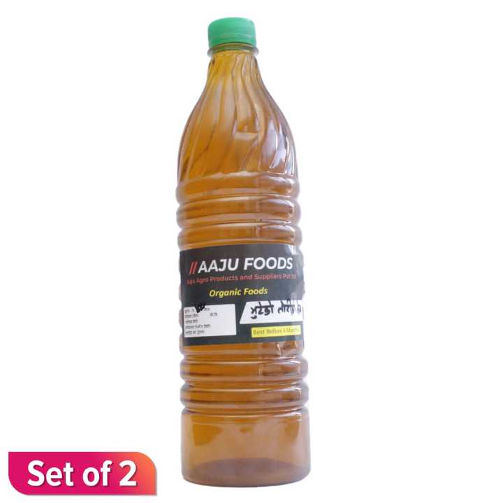 Aaju Foods Bhuteko Toriko Tel Mustard Oil 1 Ltr Set Of 2