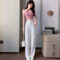 Front Pocket Design Formal Pant Long Loose Parallel Design For Women - White | Multisize | Fashion | Pants For Women. 