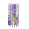 6PCS Kawaii Cute Press Pen Cartoon Purple Planet Gel Pens 0.5mm Black Ink Pen Student Writting Stationery. 