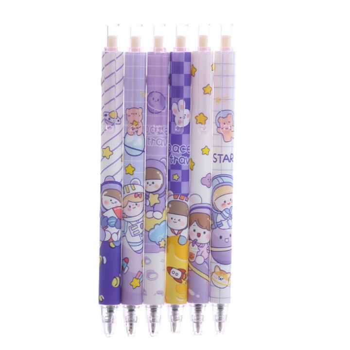 6PCS%20Kawaii%20Cute%20Press%20Pen%20Cartoon%20Purple%20Planet%20Gel%20Pens%200.5mm%20Black%20Ink%20Pen%20Student%20Writting%20Stationery%20-%20Image%202