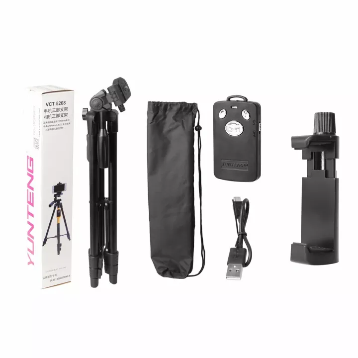 Yunteng%205208%20Aluminum%20Light%20Weight%20Tripod%20With%20Bluetooth%20Remote%20For%20Smartphone%20Model:%20YUNTENG%20VCT%20-%20Image%202