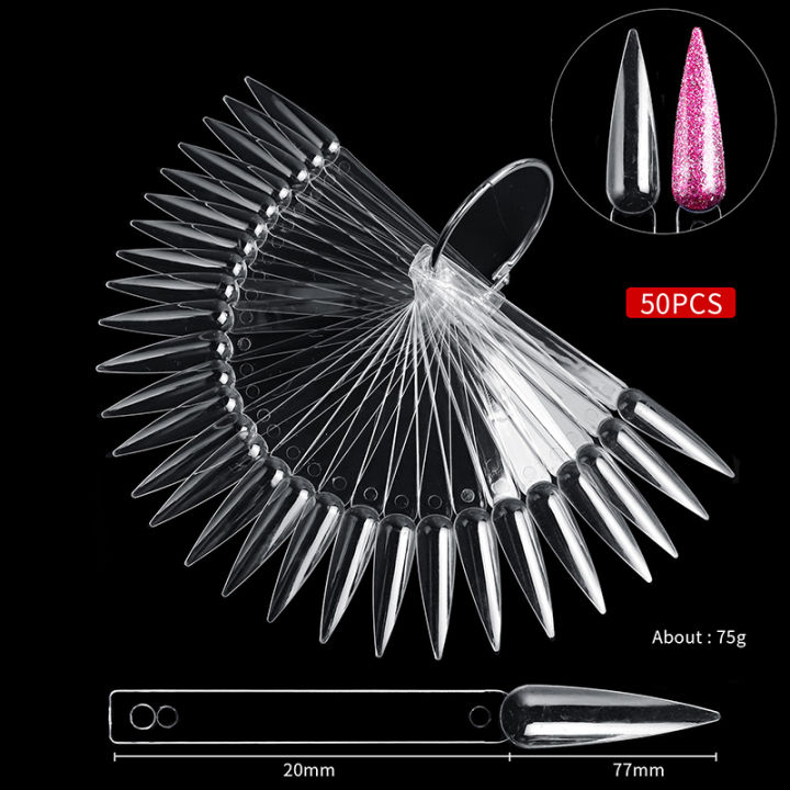 50pcs%20Clear%20Fan%20Shape%20Nail%20Art%20Polish%20Display%20False%20Nail%20Sample%20Sticks%20Nail%20Practice%20Color%20Display%20Board%20CF8%20-%20Image%203
