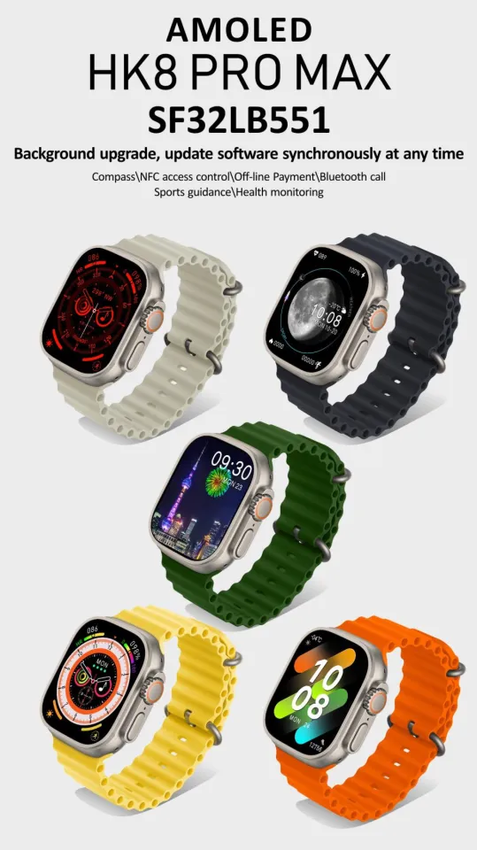 AMOLED Display HK8 Pro Max Upgraded Ultra Smart Watch 49mm 2.12 Inch High  Refresh Rate NFC Compass IWO | Daraz.com.np