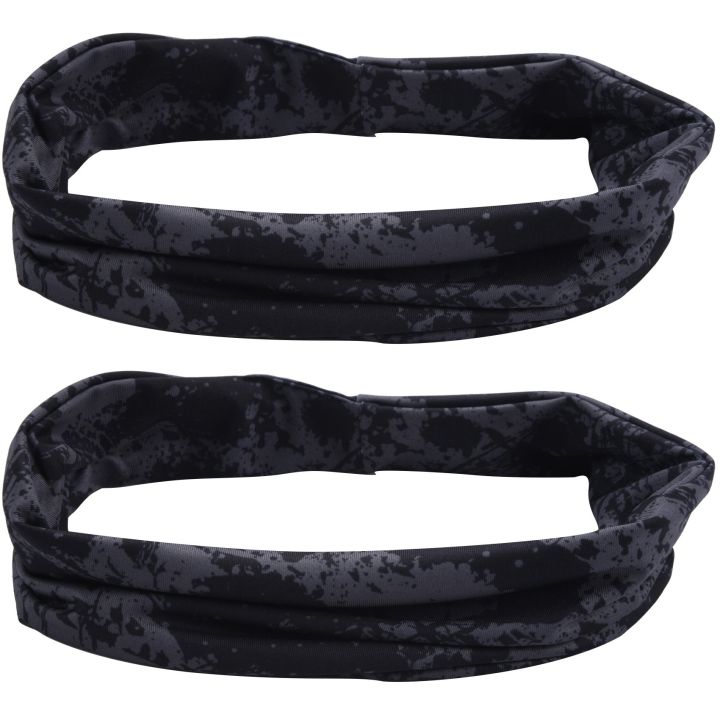 ARELENE 2X Gym Sports Absorbent Sport Sweat Headband Elastic Sweatband for Men and Women Yoga Hair Bands Graffiti Gray