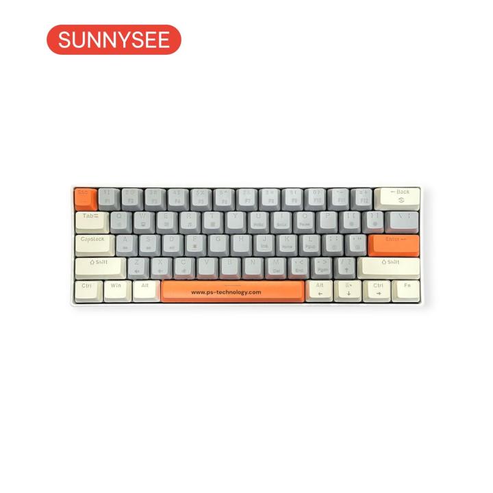 Sunnysee  K61 61% Hot Swappable Wired Mechanical Keyboard 63 Keys RGB Backlit Blue Switch Gaming Keyboard Anti-Ghosting
