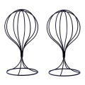 2 Pieces Modern Metal Hat Stands Stable Cap Rack Wigs Holder Hat Display Stand Adult Hat Rack Hat Model Stand Black. 
