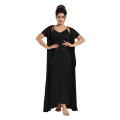 Silk Bridal Nightgown Set Stylish Fancy Bridal Nighty Set For Women Free Size Black Color. 