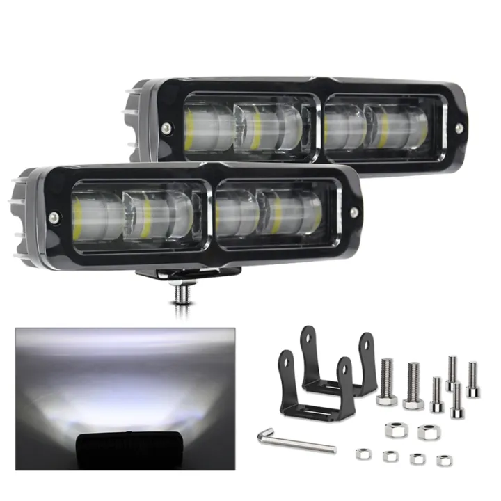 2PCS%206%20Inch%20LED%20Light%20Bar,%2080W%20Fog%20Light%20Off%20Road%20Lights%20Work%20Light%20Bar%20for%20Truck%20SUV%20ATV%20Boat%20Motorcycle%20Parts%20Accessories%20White%20Light%20-%20Image%202