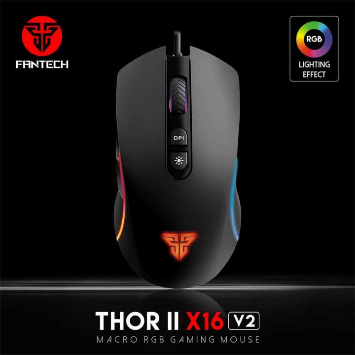 Fantech Thor X16 V2 Macro Rgb Gaming Mouse | Instant A825 Gaming Sensor