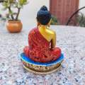 Artist Painted Buddha Statue(6 Inch Height)/Gold Color/Hand Made/Hand Painted/Resin. 