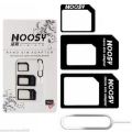 Noosy Nano Sim Card Adapter + Micro Sim cards adapter + Standard SIM Card Adapter With Eject pin. 