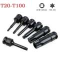 1pc Torx Driver 1/2 Screwdriver Bit Drive Socket Adapter T20 T25 T27 T30 T35 T40 T45 T50 T55 T60 T70 T80 T100. 