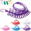 Portable Multi Functional Cloth Drying Rope With 12 Clip Outdoor Travel Clothesline Rope Clothes Hanging Hook. 