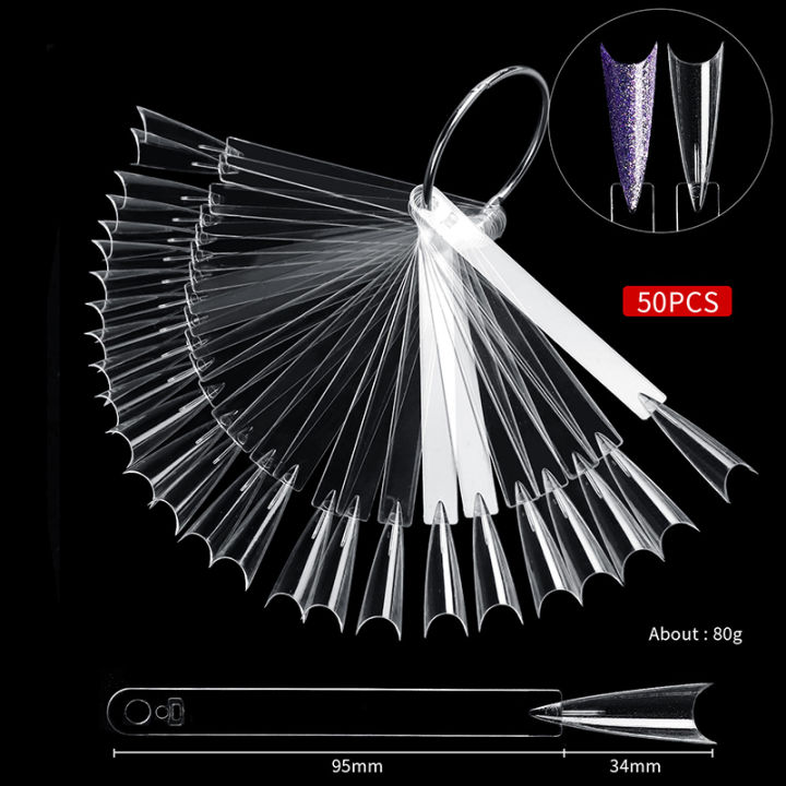 50pcs%20Clear%20Fan%20Shape%20Nail%20Art%20Polish%20Display%20False%20Nail%20Sample%20Sticks%20Nail%20Practice%20Color%20Display%20Board%20CF8%20-%20Image%202