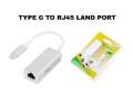 USB 2.0 Type C to RJ45 Ethernet LAN Network Adapter. 