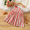 Summer New Baby Girls Dress Halter Strawberry + Bunny Embellished Polka Dot A-line Dress Sweet Princess Dress. 