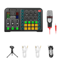 Professional Audio Mixer with Microphone Set, Audio Interface with DJ Mixer Live for Streaming Gaming. 