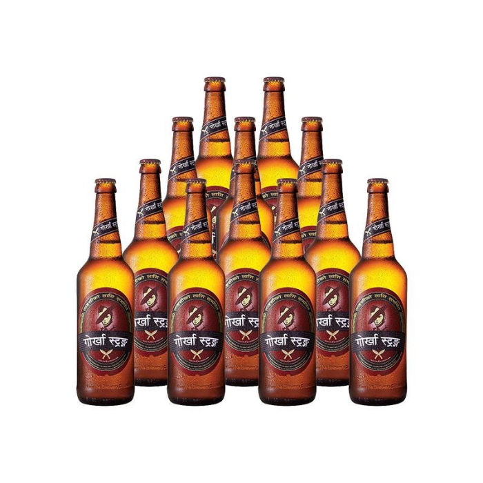 Gorkha Strong Beer Bottle 650 ml Pack Of 12