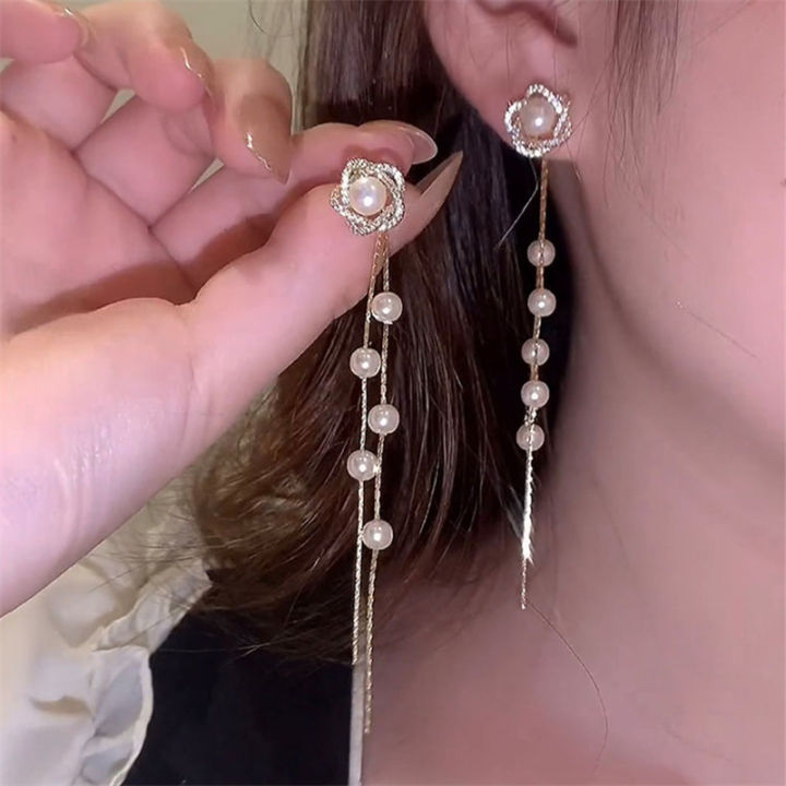 1Pair%20Korean%20Style%20Long%20Imitation%20Pearl%20Tassel%20Dangle%20Earrings%20For%20Women%20Trendy%20Full%20Crystal%20Fringe%20Drop%20Earring%20Vintage%20Jewelry%20Runrui%20-%20Image%203