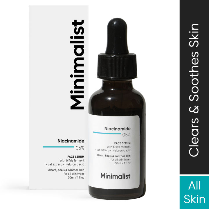 Minimalist 5% Niacinamide Face Serum for Clear Glowing Skin, Reduces Dullness, Hydrates & Repairs Skin | 30 ml