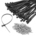 NCANRUI 12 Inch Cable Ties (100 Pack) Zip Ties with Screw Mounting Hole 120 Lb Strength + 100 Screws for Wire Management. 