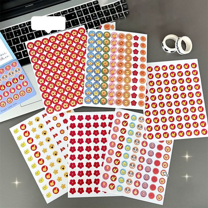 800%20Pcs/Bag%20Portable%20Cute%20Star%20Reward%20Stickers%20Cartoon%20Animals%20Self-adhesive%20Encouragement%20Motivational%20Sticker%20Multi-purpose%20Multifunction%20Small%20Red%20Flowers%20Kids%20-%20Image%207