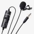 BOYA-M1 Mic (By-M1) Condenser Microphone, Lavalier, Omni Directional Mic For Mobile, Pc And Dslr Camera. 