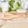 Wenefang Personalized Baby Hairbrushes Custom Birthday Flower with Name Wood Infant Hair Brush Birth/Baptism/Birthday Baby Shower Gifts. 