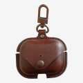 Earbuds Pro Case Leather, Dust Guard With Keychain for Airpods Pro [Front LED Visible] Protective Cover Skin Men Women. 