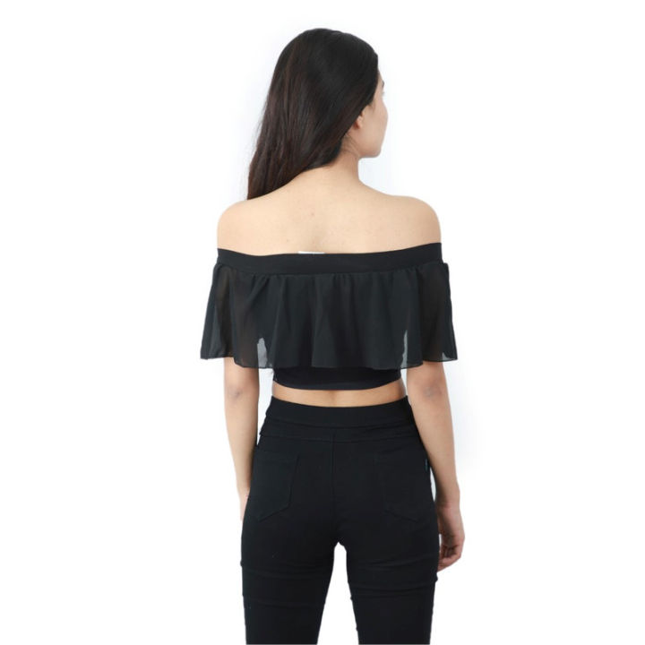 Black%20%20Off%20Shoulder%20Stylish%20Crop%20Tops%20For%20Women%20-%20Image%204