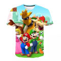 Super Mario 3D World Print T-Shirt Cartoon series summer new loose casual breathable short-sleeved top. 