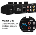 Portable Karaoke Mixer,Professional Digital Audio Sound Karaoke Machine Echo Mixer System for Family Party Entertainment, 2 Mic Inputs for TV/PC & Amplifier. 