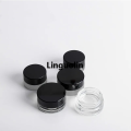 Linguolin 2025 3g 5gTransparent mini glass cream bottle cosmetic clear sample travel filled container with black lid. 