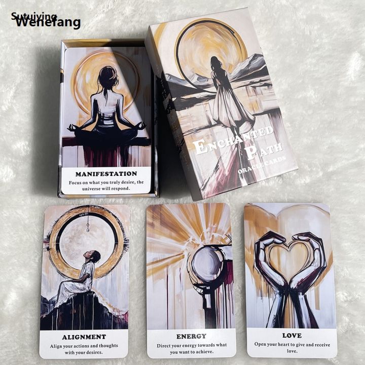 Wenefang Sutuiying Enchanted Path Oracle Deck, Tarot Cards, On The Path To A Life Fifty 2025 New percent discount Filled With Love And Miracles, 54-Cards With Keywords, 12x7cm