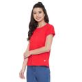 Comfort Round Neck T-Shirt For Women (CL-RED). 