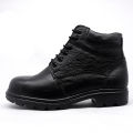 Men's Steel Toe Full Grain Pure Leather Lace-Up Leather Commando Boots. 