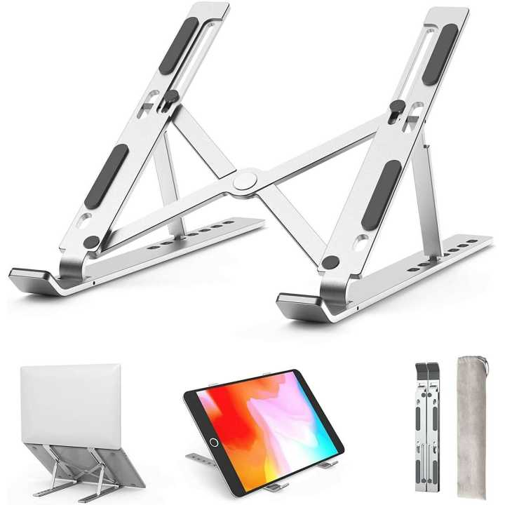 Adjustable Aluminum Alloy Laptop Stand for Up to 17.3 Inch Laptops