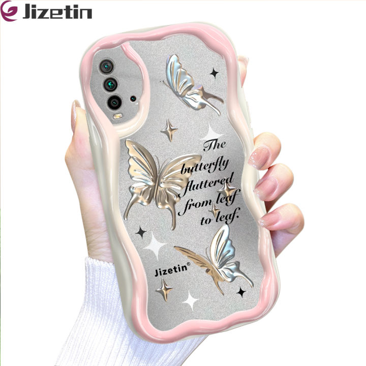 Jizetin for Redmi 9T Redmi Power Back Cover Golden Butterfly