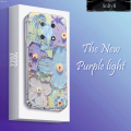 Uonevic Protective case purple light lens comprehensive Y90 new huawei nova huawei nova y90 mobile phone New case luxury ultra thin rhinestone flower transparent straight edge soft shell cover suitable for. 