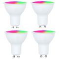 Tuya Bulb 4 Pack GU10 RGB CW+WW LED Light Bulbs 5W Dimmable Lamps Smart Life APP Control Light Bulbs Durable Easy Install. 