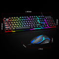 USB Wired Gaming Keyboard - Backlit, Multimedia, 104 Ergonomic Keys, LED Rainbow Lighting. 