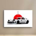 Mazda RX-7 Sports Car Illustration Wooden Framed Canvas Design. 