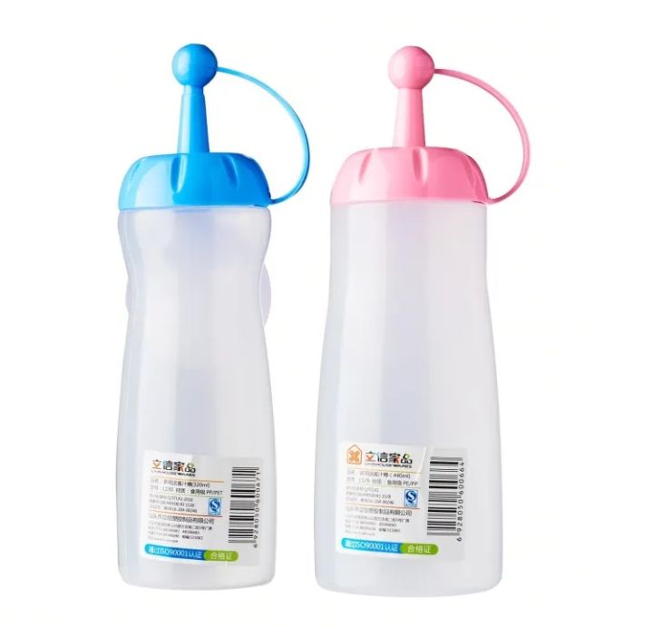 Set Of Two Squeeze Bottle Ketchup Bottle For Tomato Sauce, Soy Sauce, Chilli Sauce- 320 ML