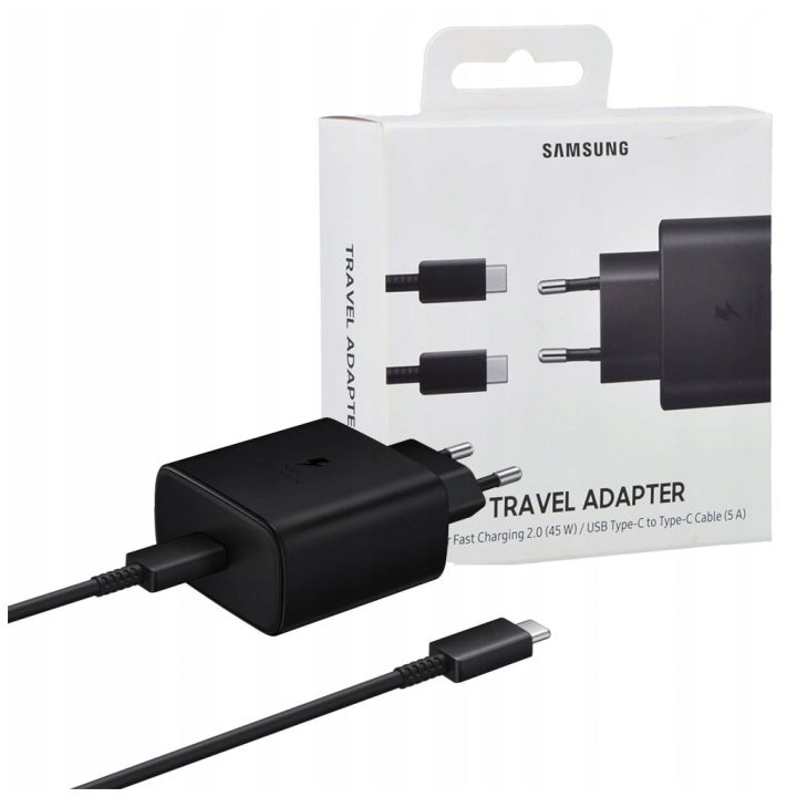 Samsung 45W Super Fast Charging 2.0 Travel Adapter (Type-C), EP-TA845 include 3.2ft Cable