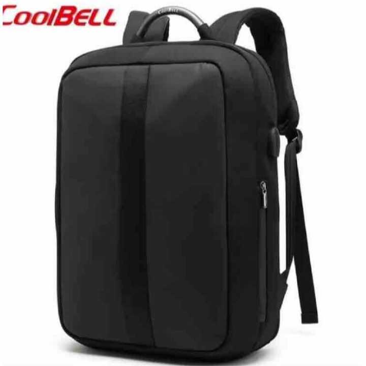 Cool Bell Solid Laptop Backpack With Charging Port FREE GIFT RAIN COVER